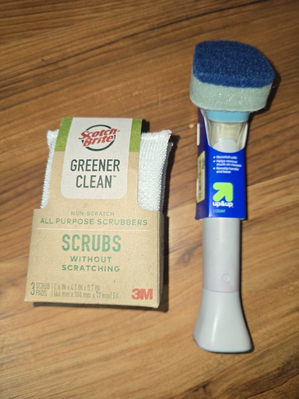 Scotch-Brite Non-Scratch Scrubber Clean Green 3-Pack W/ Scrub Brush Up& Up